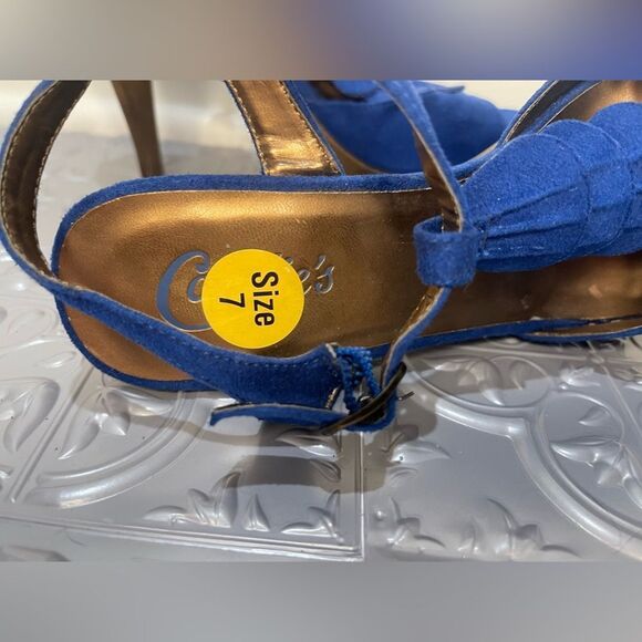 NEW Candie’s blue suede t strap heels size 7 - Picture 5 of 7
